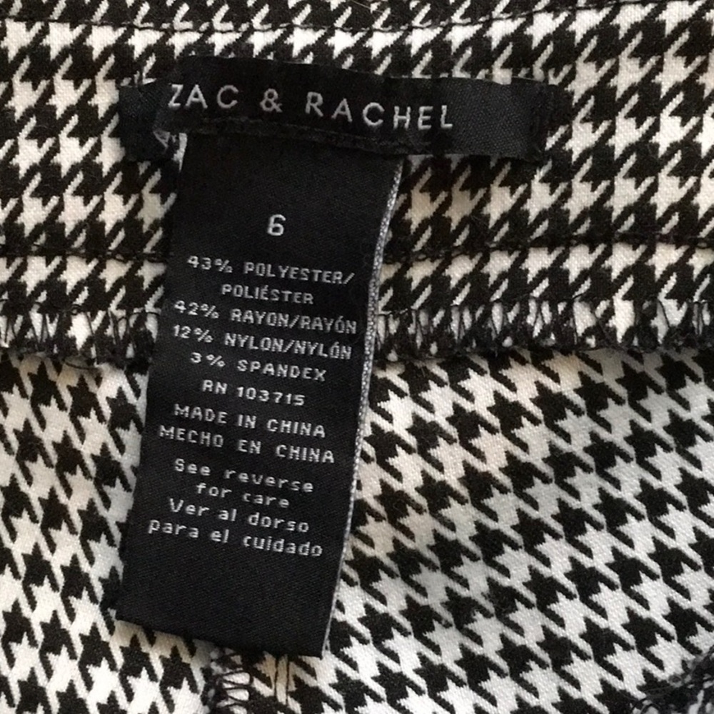 ZAC & RACHEL Straight Leg Houndstooth Pants, size 6, 103 - Picture 3 of 4